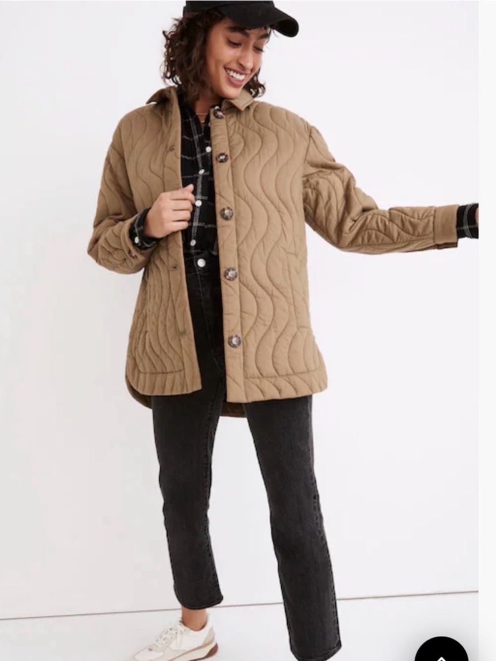 Madewell Quilted Belrose Shirt Jacket In Distant Surplus Size XS
